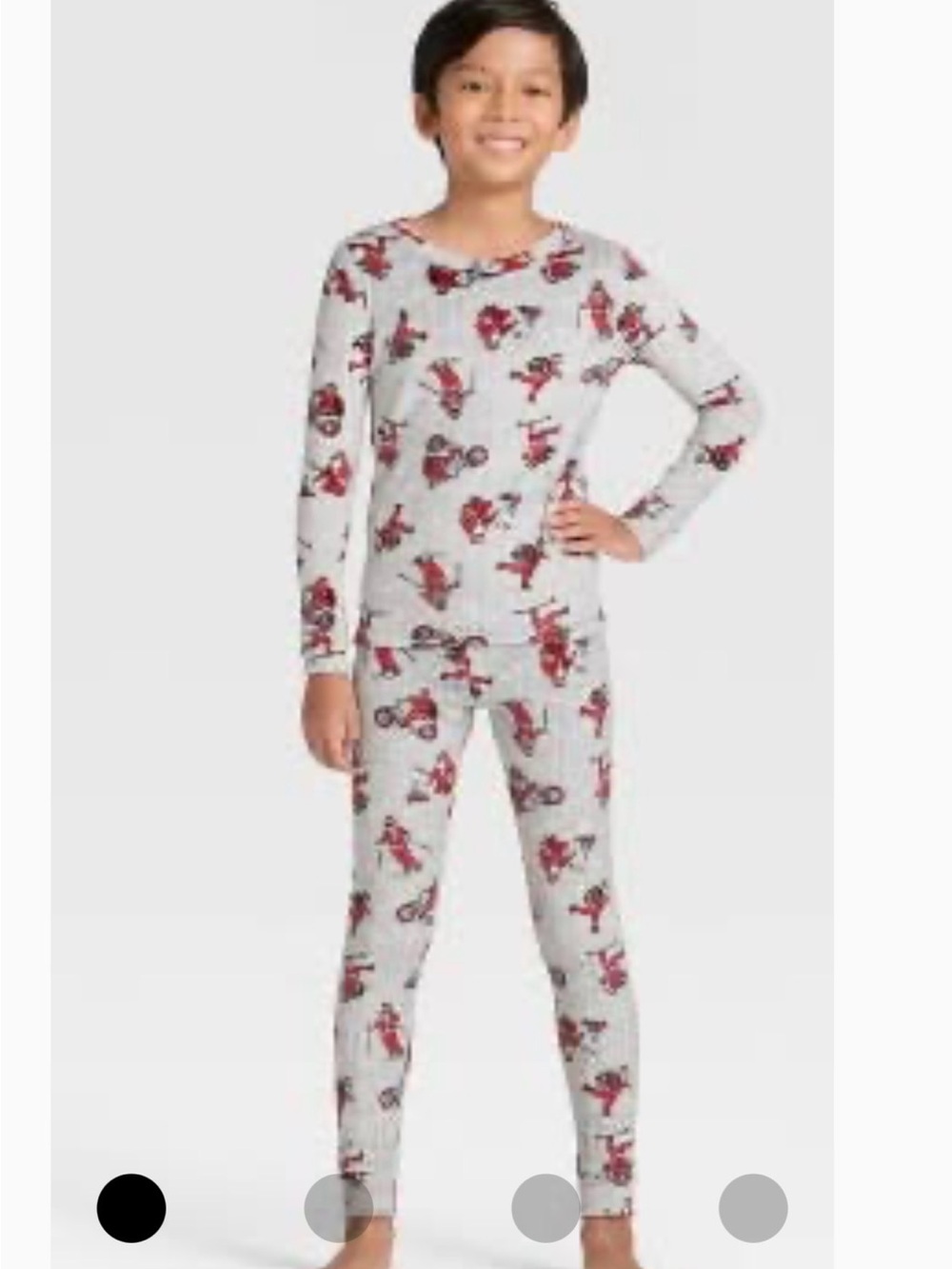 Kids Santa Motorcycle Print Pajama Set 🎅🏼